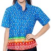 LA LEELA Hawaiian Shirts Womens Funky Vacation Button Up Summer Camp Beach Party Blouse Short Sleeve Tops Tropical Shirts - 4 of 4