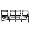 VYNXARIA Furniture Slatted Wood Folding Special Event Chair,Black, Set of 4 - 2 of 4