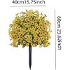 2-Pack Artificial Bushes with Ground Spikes, UV Resistant Fake Shrubs for Outdoor Garden, Realistic Fabric Plants for Porch Patio Decor - 2 of 4