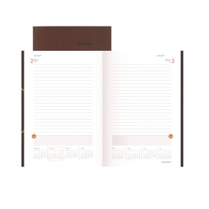 One-Day-Per-Page Planning Notebook, 9 x 6, Dark Brown/Orange Cover, 12-Month (Jan to Dec): 2026 - 1 of 4