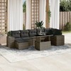 vidaXL 8 Piece Patio Sofa Set with Cushions Gray Poly Rattan - without storage - 2 of 4