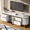 70.9" Modern TV Stand for TVs up to 80", Entertainment Center with 4 Drawers & 1 Cabinet, Wood Media Console with Metal Legs for Living Room - 3 of 4