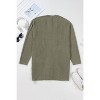 Waffle Knit Drop Shoulder Open Front Pocketed Plus Size Cardigan - 4 of 4