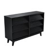 CAVINAS Wooden Dressers for Bedroom, 6 Drawer Double Dresser Features Vintage-style and Bevel Design, Chest of Drawers, Black - 4 of 4
