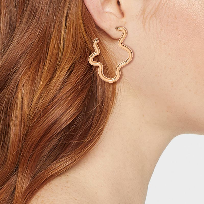 Tubular Squiggle Hoop Earrings - Universal Thread&#8482; Gold, 3 of 8