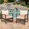 FIONECA Brown PE Rattan Outdoor Club Chair with Waterproof Cushion, Patio Single Sofa for Garden, Porch, or Poolside - 2 of 4