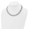 Black Bow Jewelry 11mm Stainless Steel Fancy Double Curb Chain Necklace, 17.5 Inch - 2 of 4