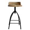 The Urban Port 25-31" Industrial Style Adjustable Swivel Stool with Backrest and Height Options Brown/Black - 3 of 4