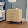 3 Drawer Cabinet, Dresser For Bedroom With 3 Drawers, Silver Handle, Wood Night Stand, Sideboard Cabinet For Hallway Entrance Living Room - 2 of 4