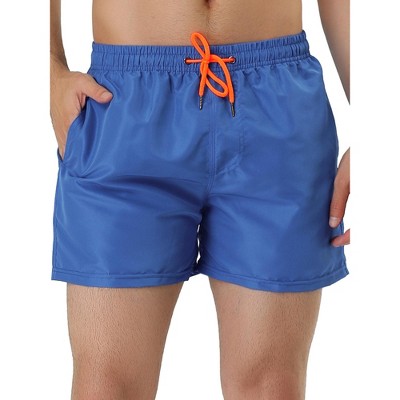TATT 21 Men's Summer Lightweight Elastic Waistband Mesh Lining Solid Swim Shorts