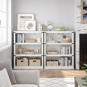67.4" Farmhouse Bookcase - 5-Tier Rustic Wood Shelf for Living Room, Home Office 45 lbs per Shelf - 1 of 4