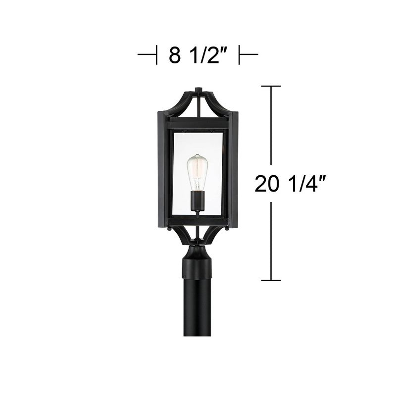 Franklin Iron Works Rockford Rustic Farmhouse Outdoor Post Light Black 20 1/4" Clear Glass for Exterior Barn Deck House Porch Yard Patio Home Outside, 4 of 7