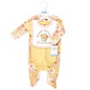Hudson Baby Infant Girls Cotton Sleep and Play, Bodysuit and Bandana Bib Set, Peace Love Flowers - 2 of 4