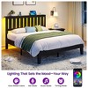 Greenstell Wooden Bed Frame with Headboard, Charging Station & LED Lights - Wood Slat Support Foundation, No Box Spring Needed - 2 of 4