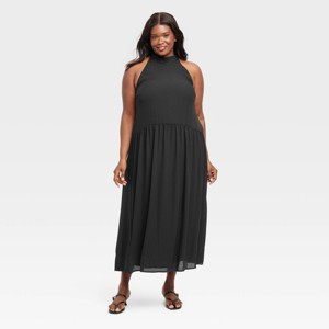Women's Tie Neck Maxi Dress - A New Day™ - 1 of 3