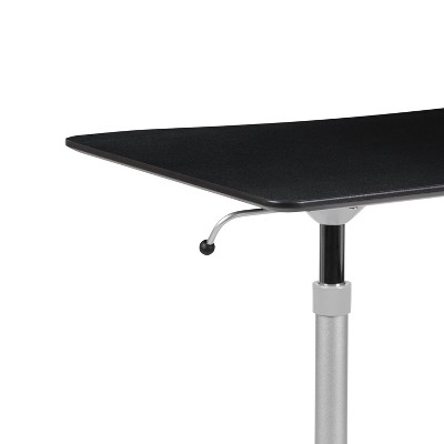 ErgoFlex Silver and Black Adjustable Height Mobile Standing Desk
