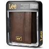Lee Men’s Trifold Wallet, Pebble Grain Leather Wallet with Flip ID Window - 3 of 4