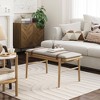 38 Wood Entryway Bench Removable Upholstered Cushion Light Brown/Feather  Gray - Nathan James