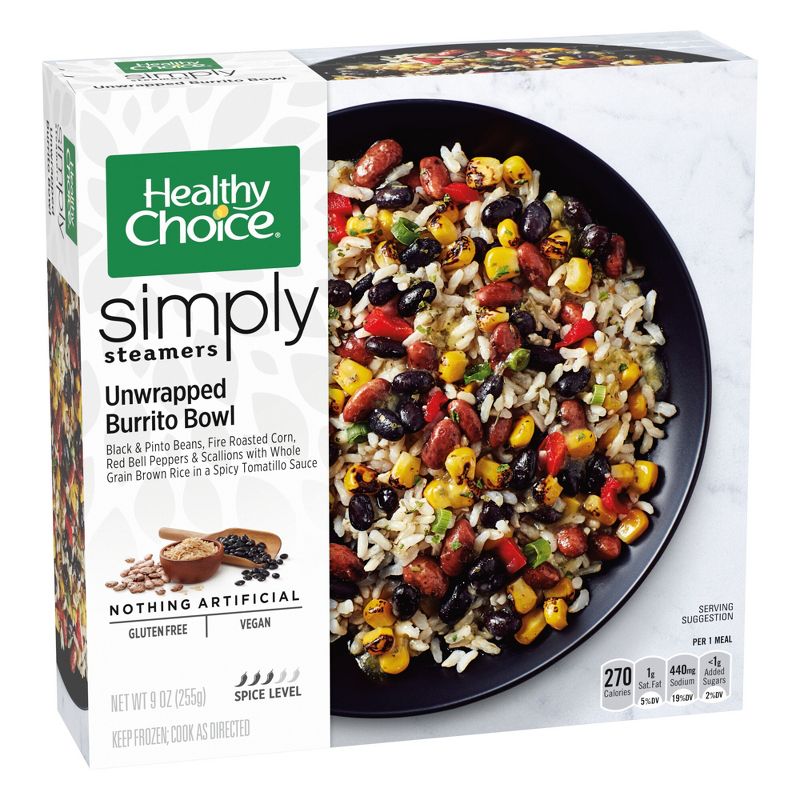 Healthy Choice Simply Steamers Gluten Free Vegan Frozen Unwrapped Burrito Bowl - 9.25oz, 3 of 5