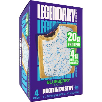 Legendary Foods Gluten Free and Keto Friendly Protein Pastry - Blueberry -  8.6oz/4ct