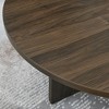 23.6/35.8" Round Coffee Table Wood Grain Top with Wood Non-Slip Feet, Industrial End Table Side Tables for Living Room Bedroom Balcony Yard - 4 of 4