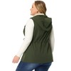 Agnes Orinda Women's Plus Size Utility Sleeveless Anorak Cargo Drawstring Fashion Vests - image 4 of 4