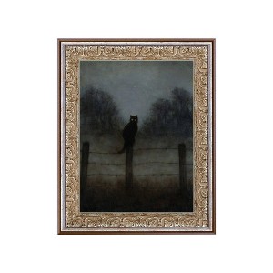 Petal Lane 8"x10" Black Cat in Night Wall Art - 1 of 4