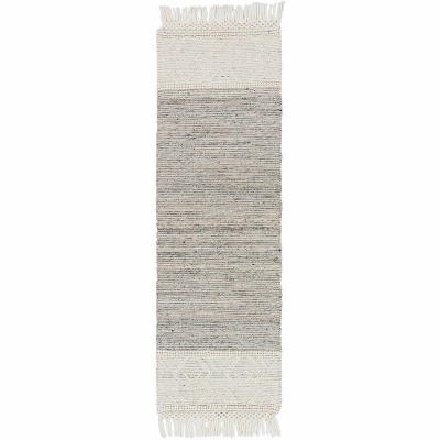 Hauteloom Cream Magnaga Wool Blend Braided Tassel Area Rug