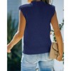 Womens Cap Sleeve Pullover Sweater Knit Tank Tops Crew Neck Sweater - 2 of 4