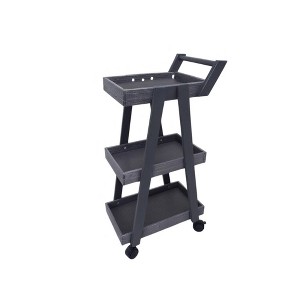 Suite Bebe Aria 3-Tier Wooden Rolling Utility Cart Organizer and Caddy - Greige - 1 of 1
