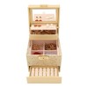Unique Bargains 3 Layers PU Leather Sequins Jewelry Box with Drawers and Mirror - 3 of 4