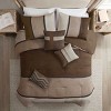 Sapphtopaz 7 Piece Comforter Set Bedding Faux Suede Reversible Quilt Stitching Colorblock Embroidery Design Hut Style Quilt Set - 3 of 4