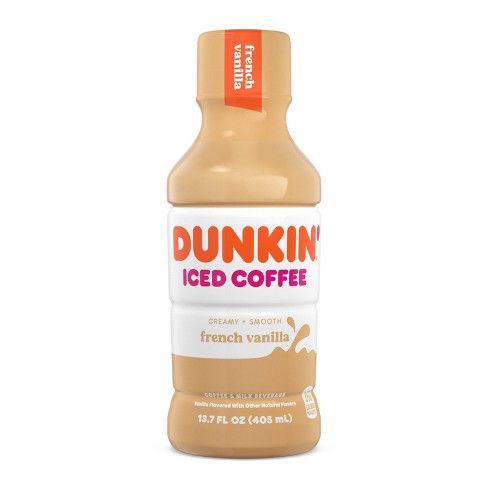 (12 bottles) Dunkin' Donuts Iced Coffee, French Vanilla, 13.7 fl oz