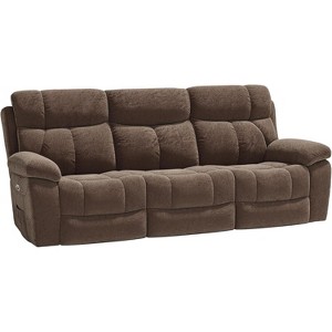 AMERLIFE Power Reclining Sofa with USB Charging Port& One-Touch Lock, 3 Seater Recliner Couch(Brown) - 1 of 4