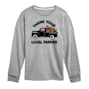 Boys' - Instant Message - Thank Your Local Farmer Long Sleeve Graphic T-Shirt - 1 of 4