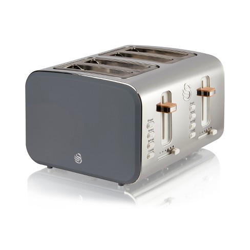 MegaChef 4 Slice Stainless Steel Toaster - Silver