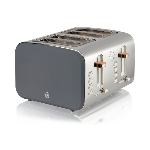 MegaChef 4 Slice Toaster in Stainless Steel Silver