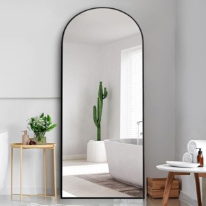 71"Large Floor Length Mirror Standing Mirror Arch Full Length Mirror With Stand,Aluminum Alloy Frame Mirror,Free Standing Mirror-The Pop Home - 1 of 4