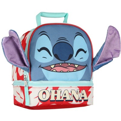 Disney Lilo And Stitch Lunch Box 3d Velvet Ears Ohana Dual-compartment ...