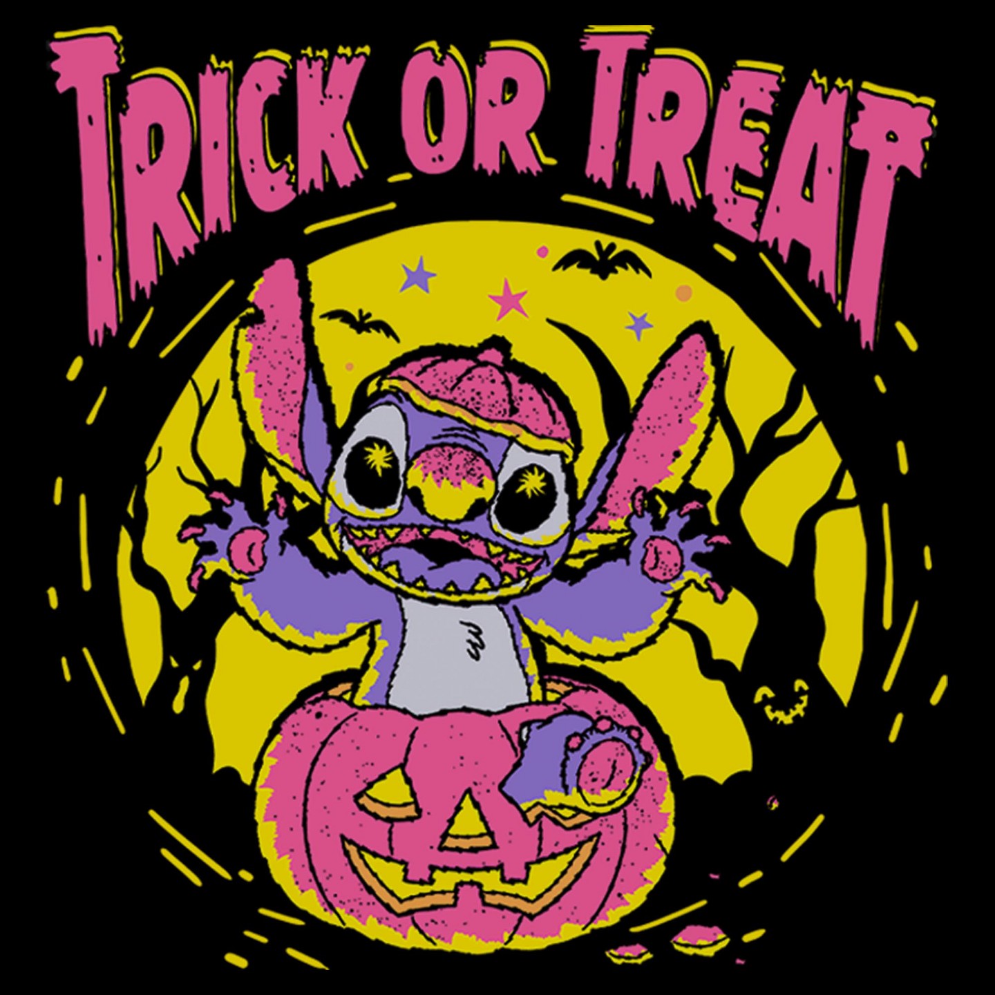 Футболка Lilo & Stitch Halloween Trick or Treat T Shirt - Black для девочек, цвет: Чёрный — фото 2