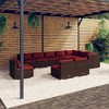 vidaXL Patio Lounge Set- 10 Piece, Poly Rattan Brown- Outdoor Furniture with Cushions, Modular Structure, Weather Resistant, Easy Maintenance. - 2 of 4