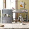Streamdale Twin Size Bunk Bed with a Loft Bed attached, with Two Drawers, Gray - 3 of 4