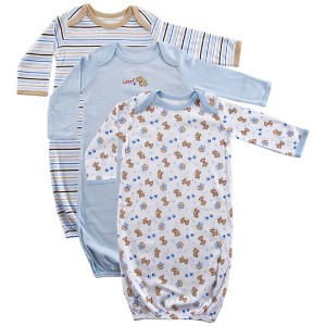 Luvable Friends Infant Boys Cotton Gowns, Blue, Preemie/Newborn - 1 of 1
