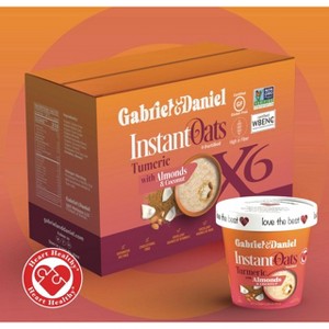 Gabriel and Daniel Instant Oats – Turmeric with Almonds & Coconut | Fortified, Healthy Breakfast Cup, 1.83 oz- 6 pack - 1 of 4