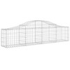 vidaXL Galvanized Iron Arched Gabion Basket, Decorative and Sound-Insulating Garden Barrier with Durable Construction and Wide Application, Silver - 2 of 4