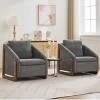 Modern Chenille Fabric Upholstered Side Chairs Set Of 2,Accent Lounge Chair With Wood Frame,Wooden Lounge Armrests Chair-Coolbibila - 3 of 4