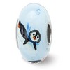 Black Bow Jewelry Fenton Sterling Silver Hand Painted Penguin Frolic Glass Bead Charm - 2 of 4
