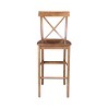 30" X Back Barstool Distressed Oak - International Concepts: Solid Wood, Square Seat, Armless - 2 of 4