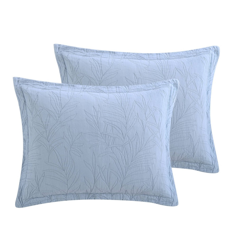 Photos - Pillowcase Tommy Bahama 2pc Standard Costa Sera Solid Quilt Sham Blue  