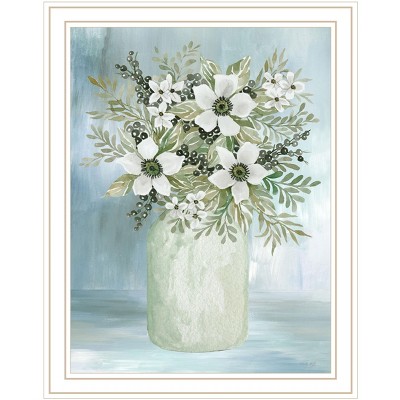 HomeRoots White Blooms White Framed Print Wall Art